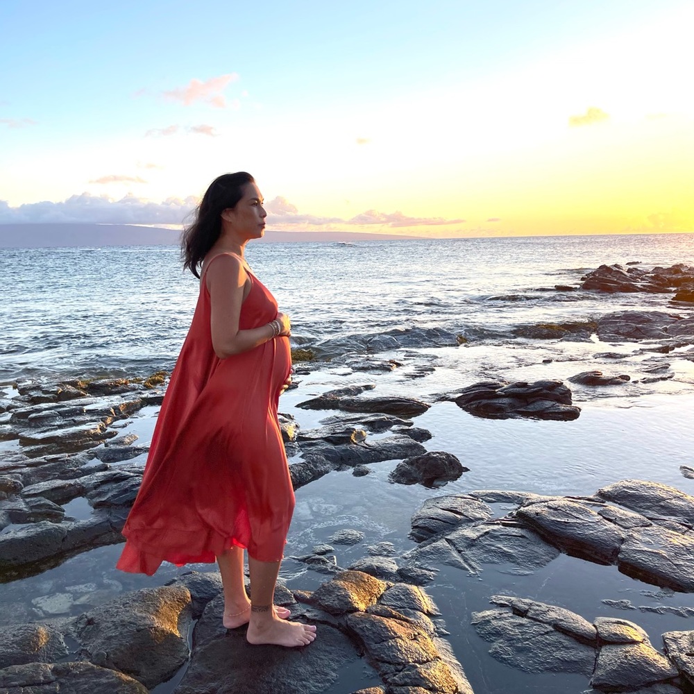 Silk and Salt GO WITH THE FLOW OVERSIZED MAXI DRESS - RUSTED ORANGE